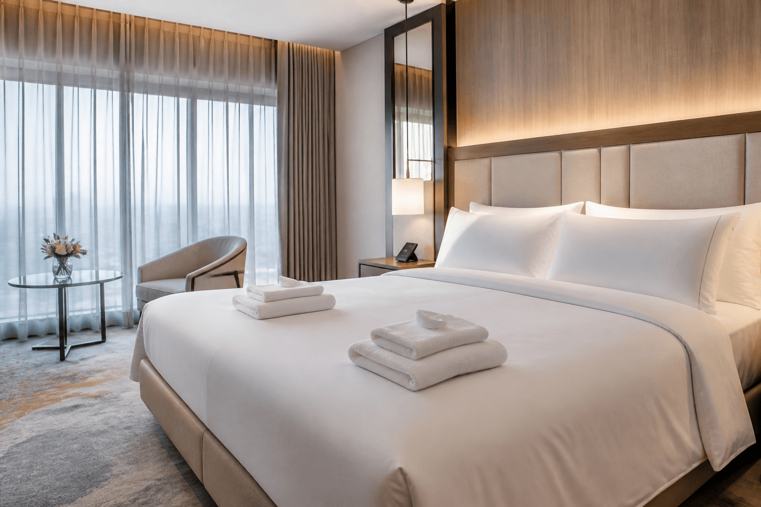 Hotel and short-term rental bed and bath linens